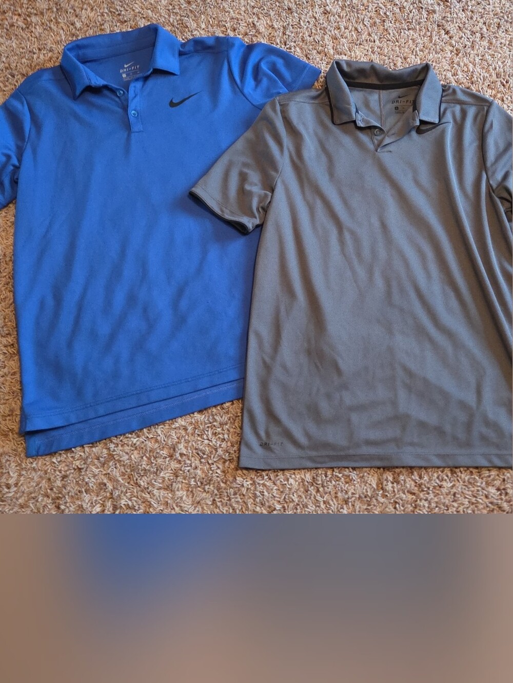 Nike Boys Polo Shirts - Royal Blue and Gray Twin Pack